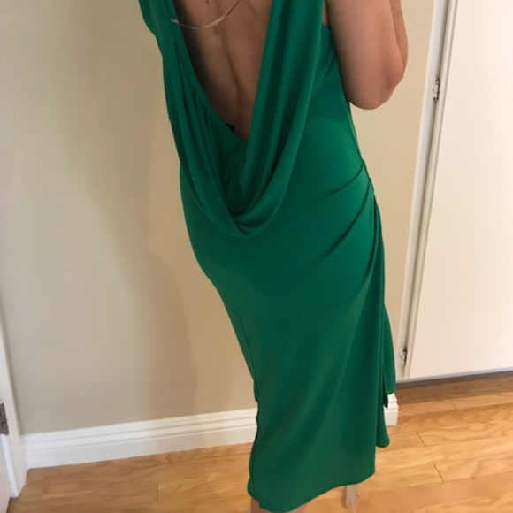 NWOT BCBG Green Dress with a Drapey Back - Large - Picture 5 of 5